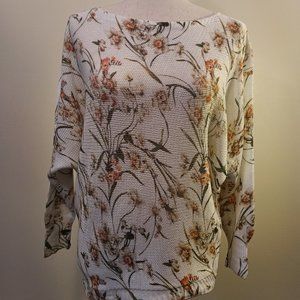 Collezione Leonardo Made in Italy woven floral boatneck sweater